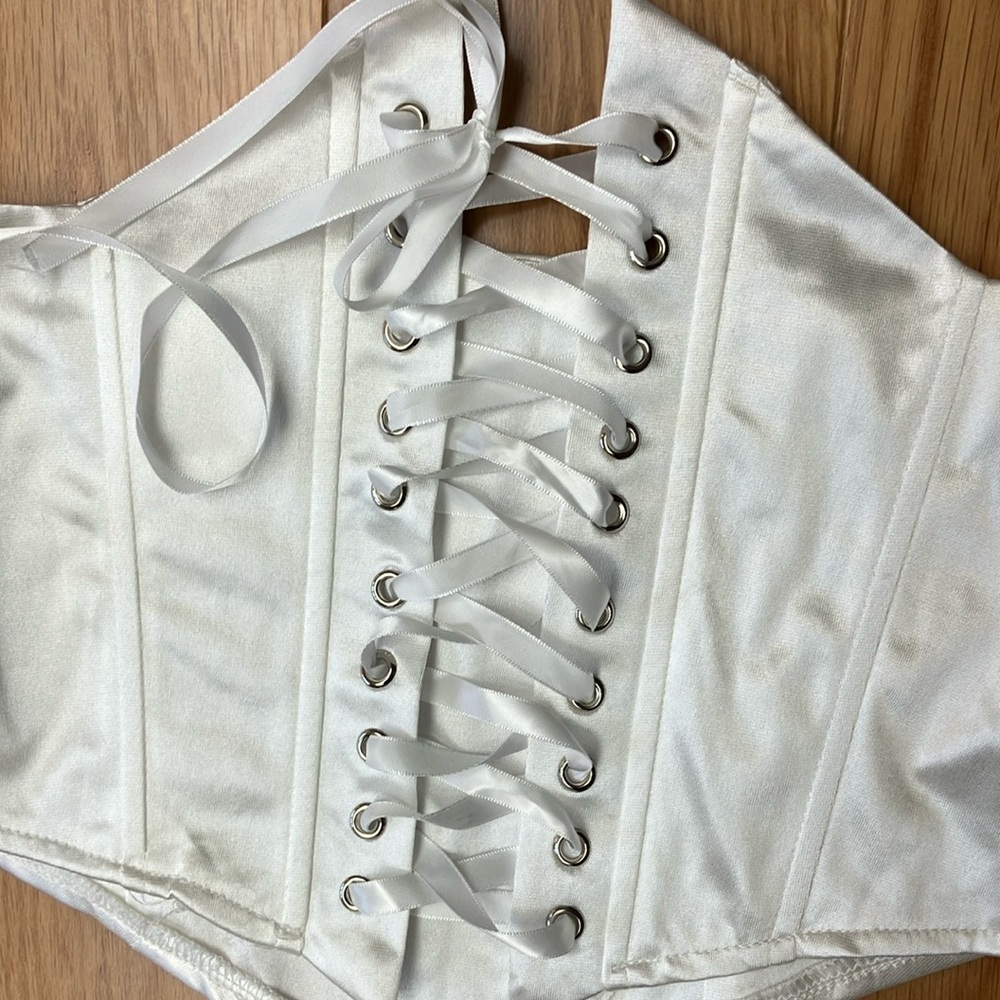 Satin Lace-Up waist Corset Top Small - Picture 2 of 5